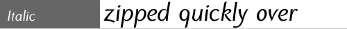 sample text setting of Clear Prairie Dawn Italic