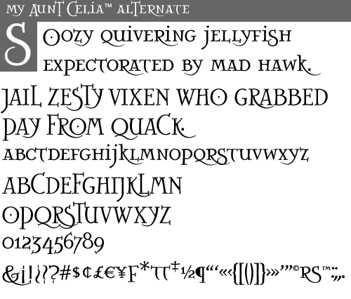 sample showing of My Aunt Celia alternate