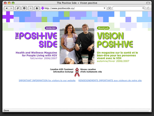 Home page for The Positive Side website