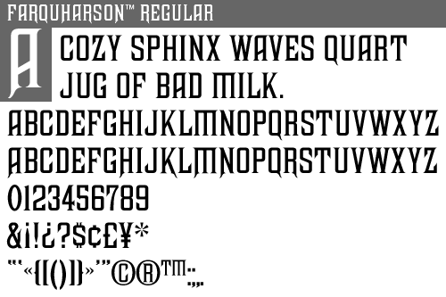 sample showing of Farquharson Regular
