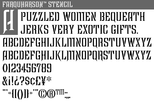 sample showing of Farquharson Stencil